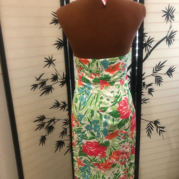 Chaps Summery Floral Halter Dress Size 12 Vintage Marilyn Monroe Halter Style - Picture 9 of 15